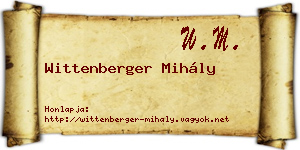 Wittenberger Mihály névjegykártya